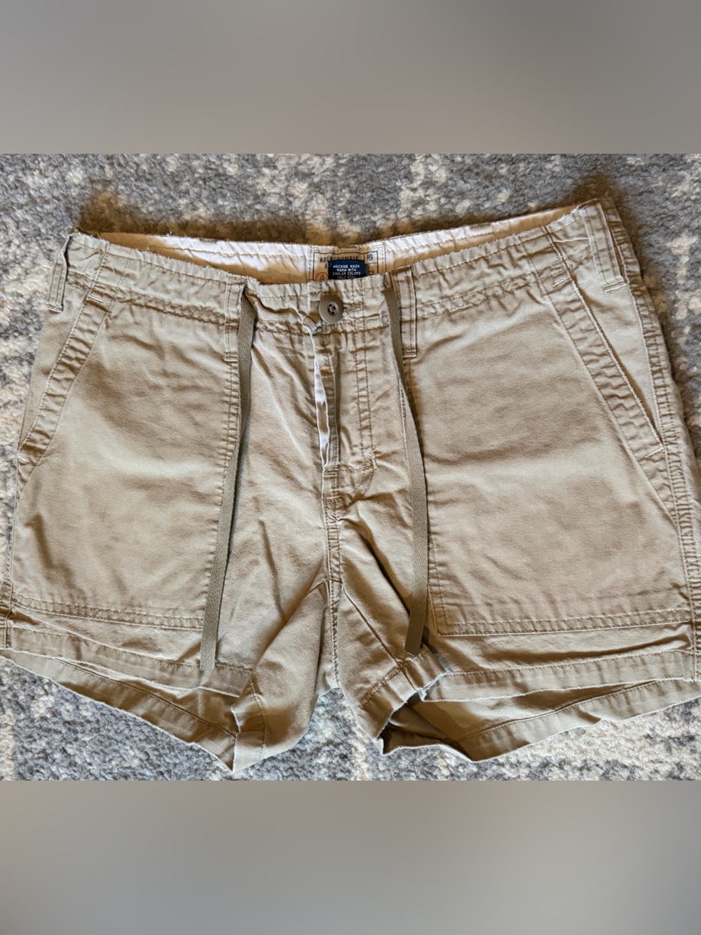 Abercrombie & Fitch Khaki Button-Front Cargo Pocket Shorts